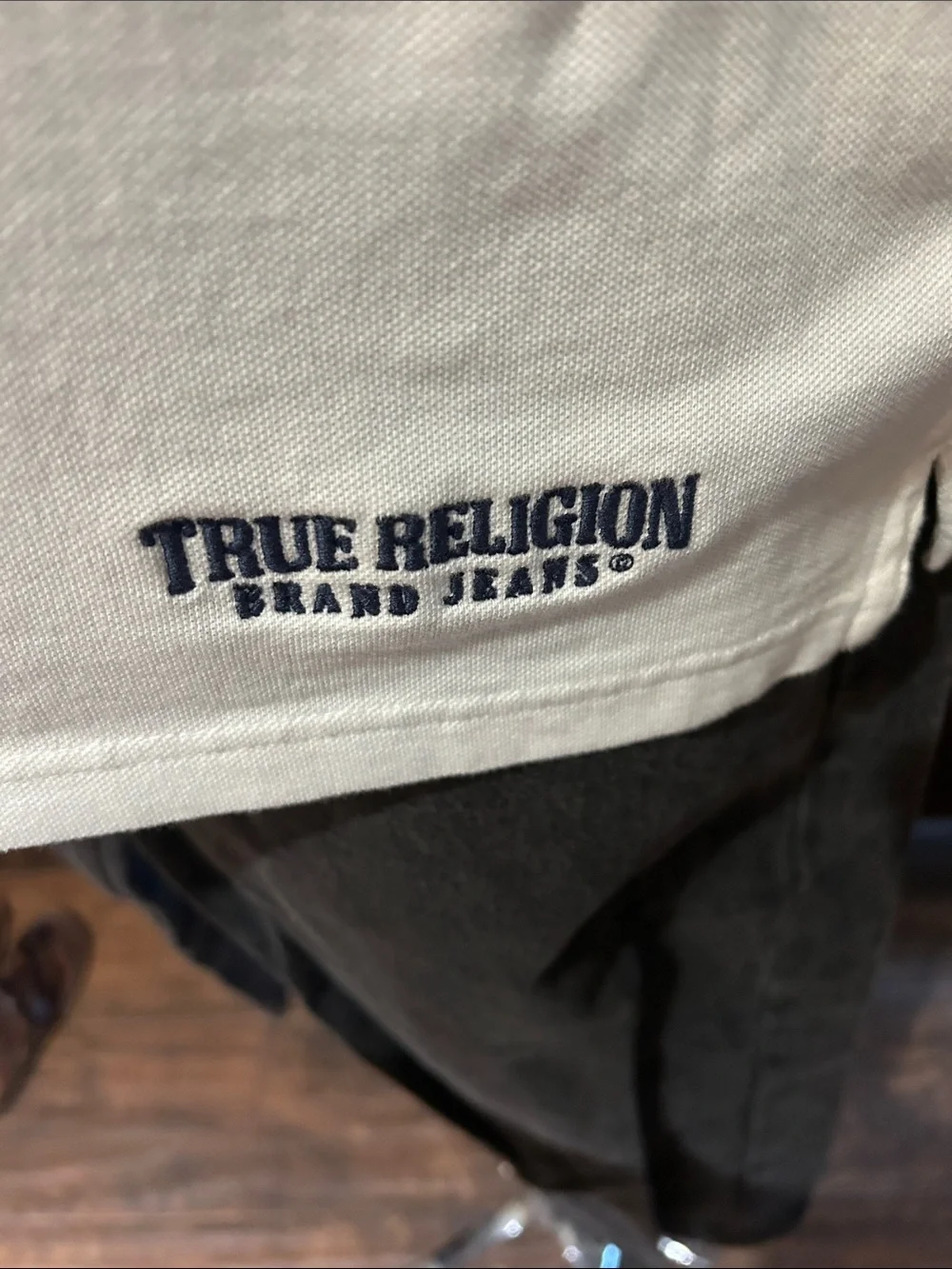 True Religion Sz 2XL White Men’s Short-Sleeve Polo with Horse Shoe Collar